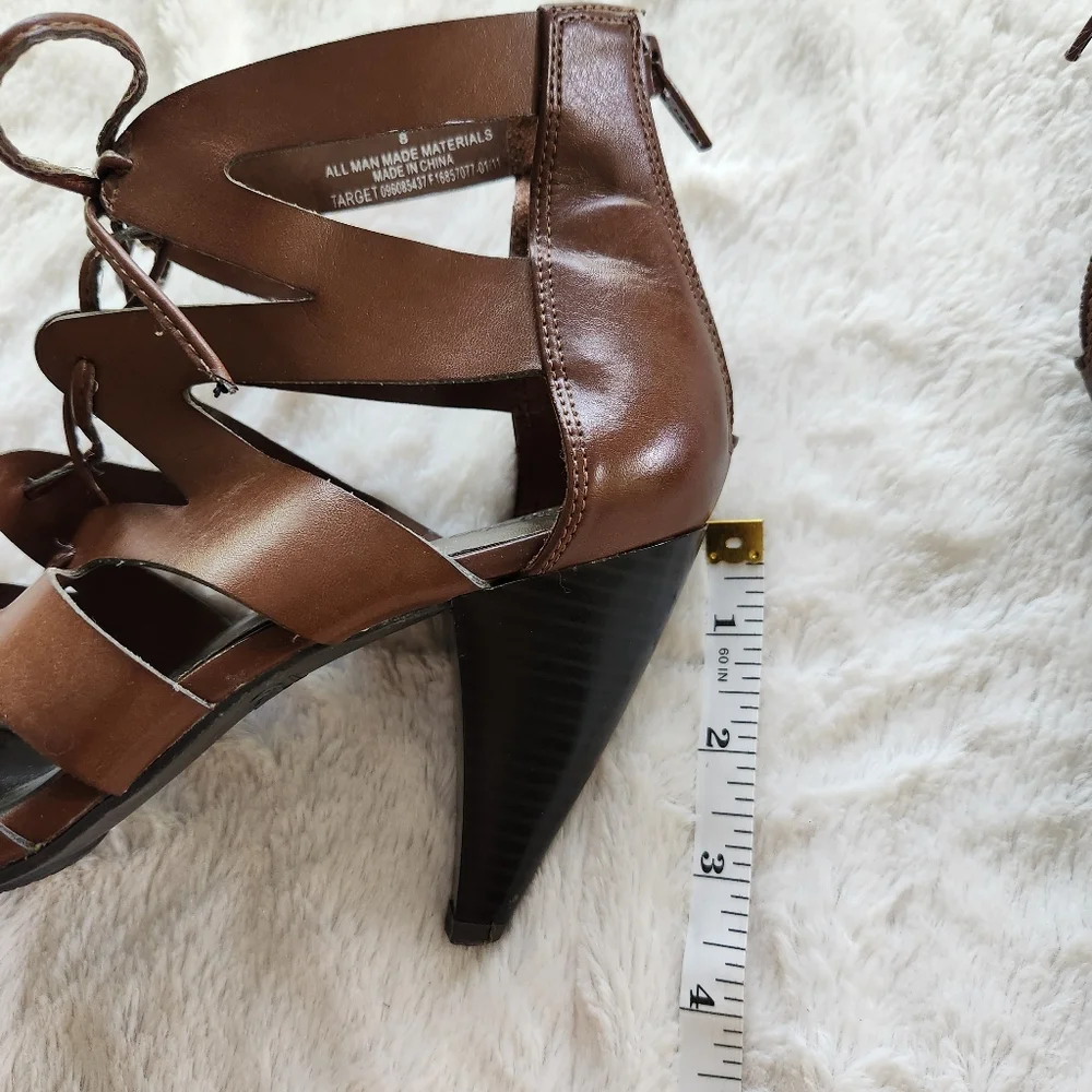 Mossino Target High Heels Ladies Size 8 Man Made Materials with a Leather Look